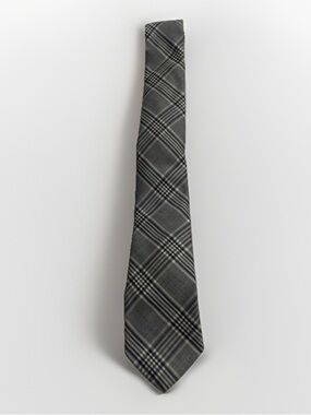 Brooks Brothers Black Fleece Thom Browne Gray Tartan Silk Slim Tie USA